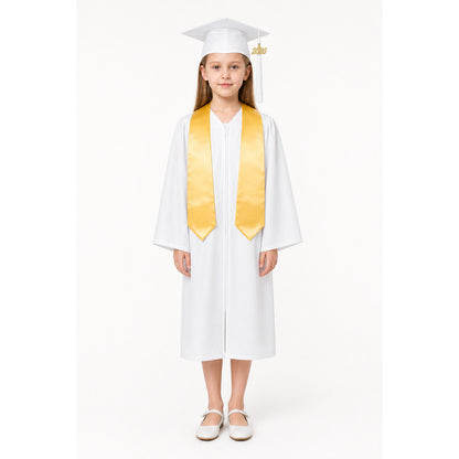 Graduation set with white gown, cap, and stole main product view