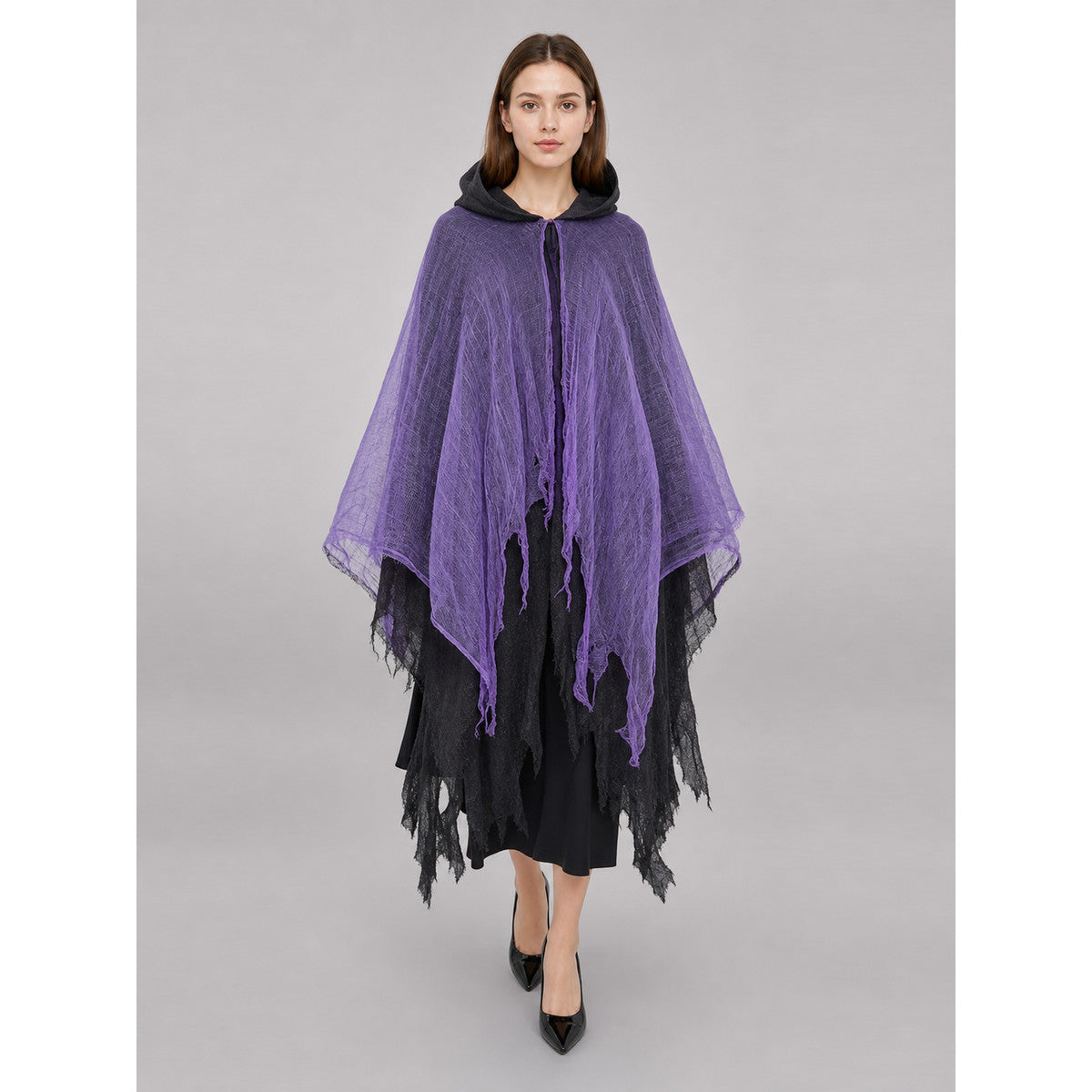 Purple Carnival Cloak with Black Hood