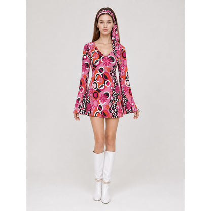 Carnival Costume: Dress with Headband in Retro Style on-model view