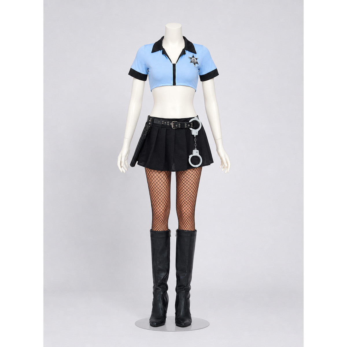 Police Costume with Short Blouse and Skirt front view