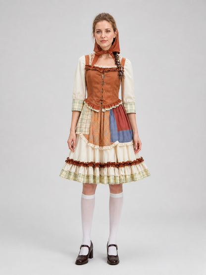 Red Riding Hood Carnival Dress for Cosplay on-model view