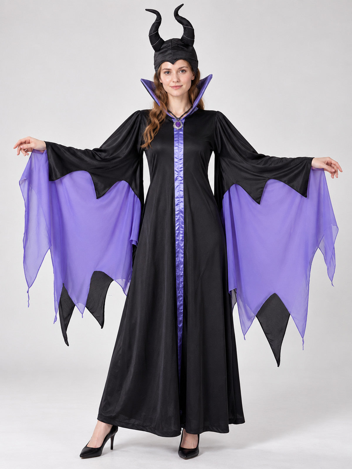 Halloween Carnival Costume: Dress, Horns, Necklace