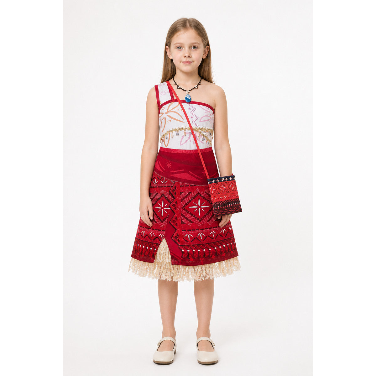 Moana Dress with Geometric Print and Fringe main product view