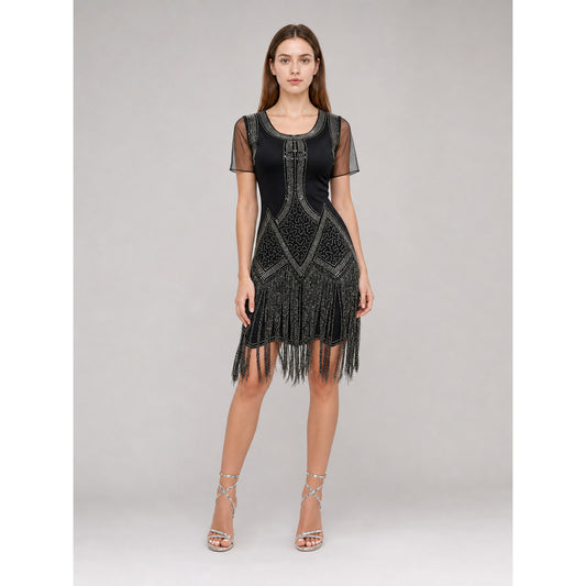 Vintage Fringe and Sequin Party Dress