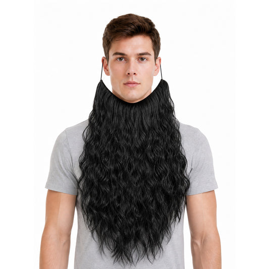 Long Black Carnival Wizard Beard