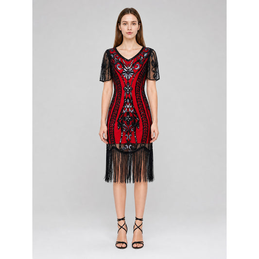 Vintage Fringe and Sequin Flapper Dress