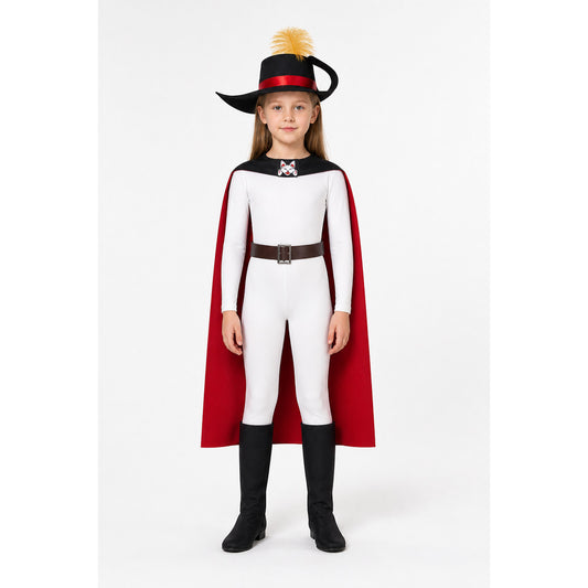 Red Carnival Costume with Cape and Hat main product view