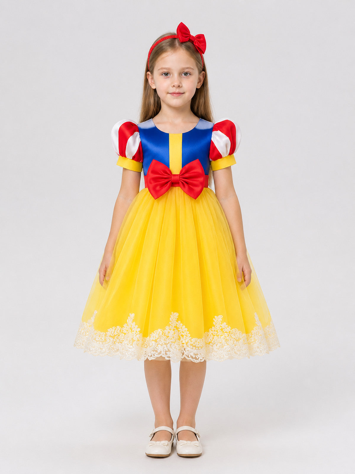 Puffy Snow White princess dress with headband