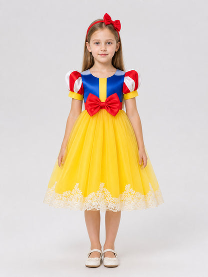 Puffy Snow White princess dress with headband