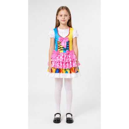 Clown costume dress with ruffles and a bow for parties main product view