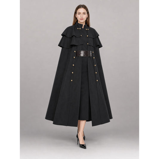 Black Carnival Hooded Cloak for Halloween