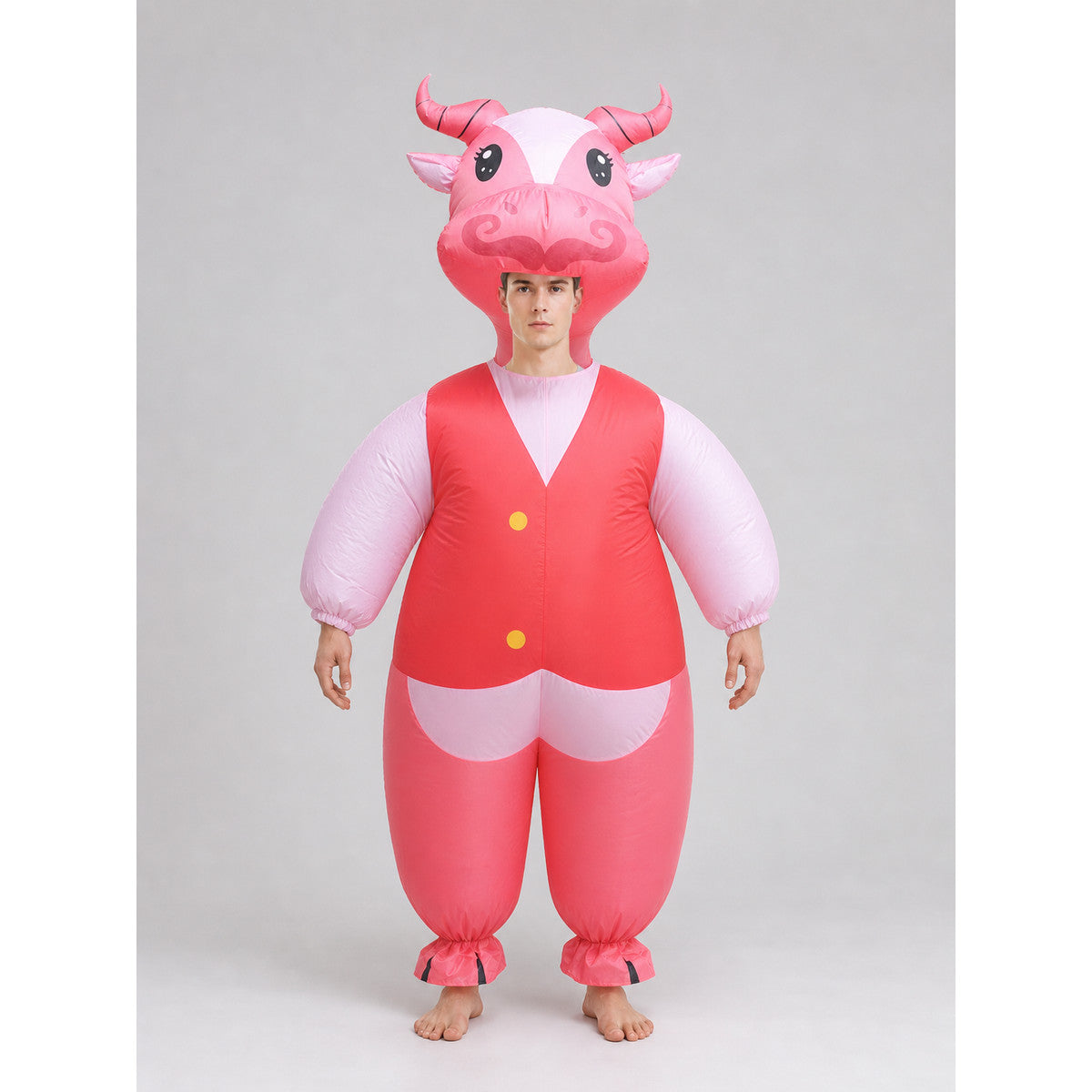 Inflatable Bull Costume with Horns for Parties front view