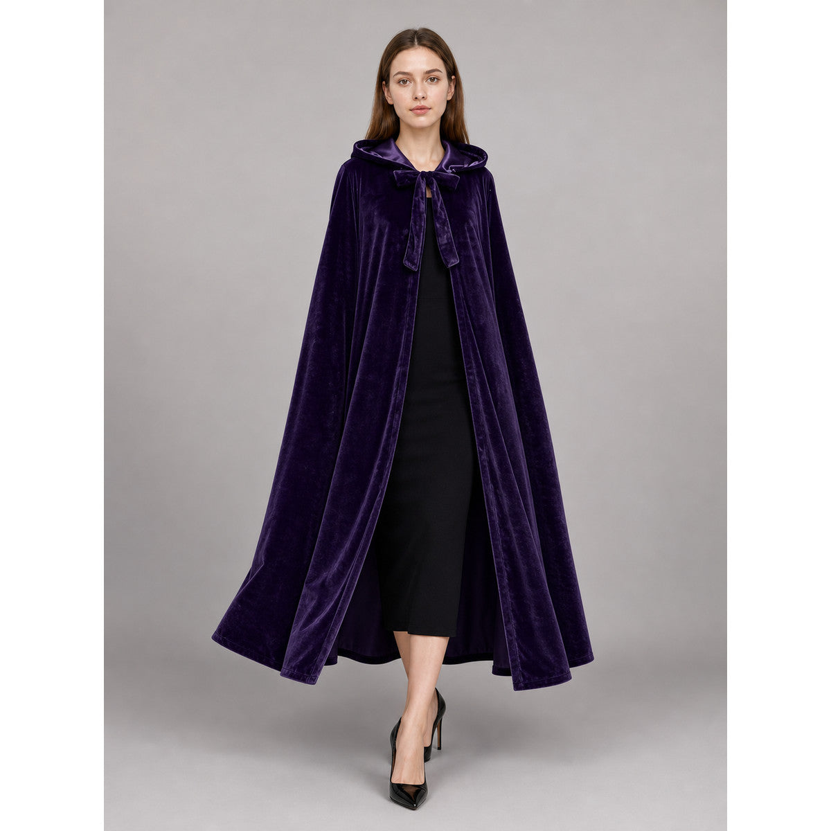 Purple Hooded Carnival Cloak for Cosplay