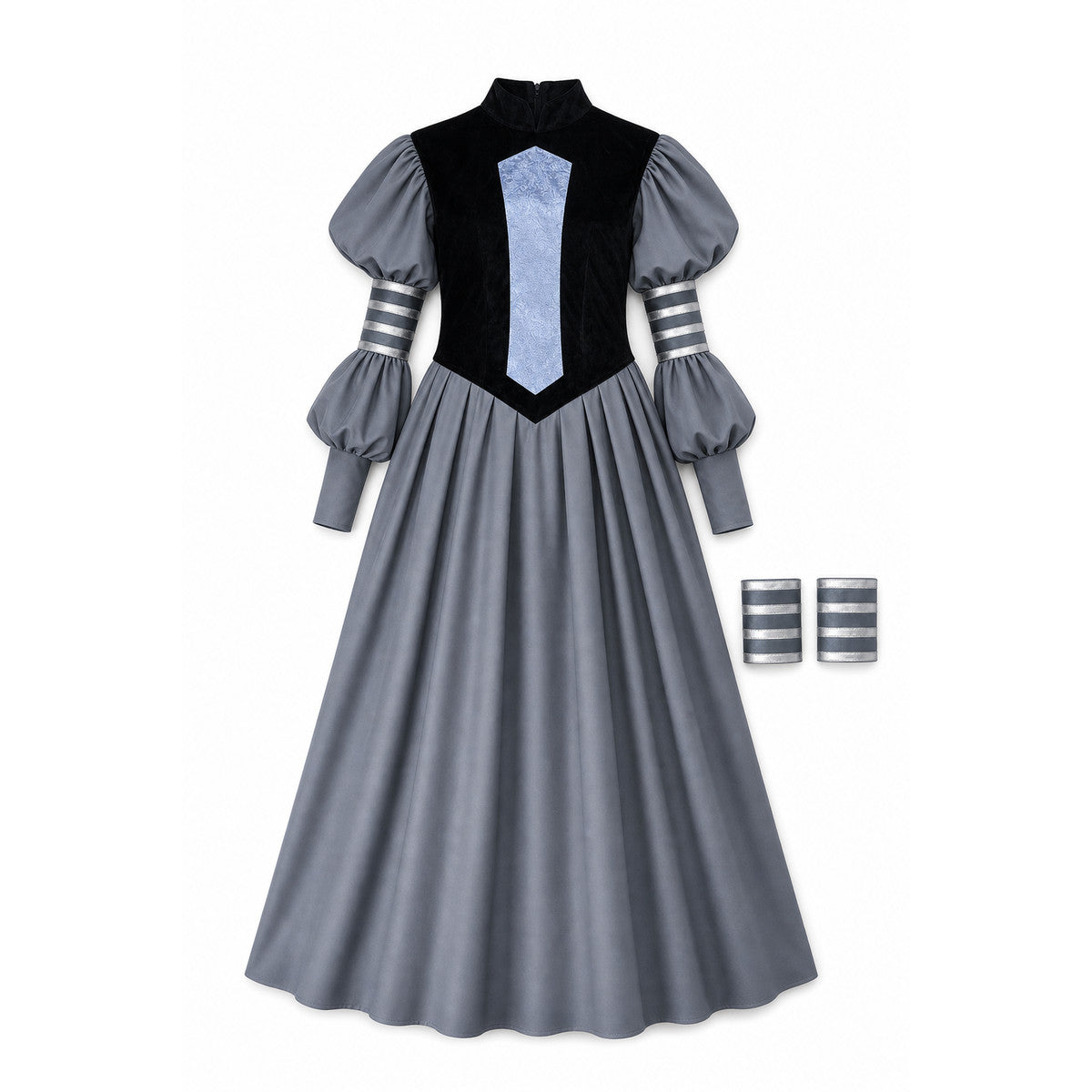 Black cosplay and carnival costume on-model view