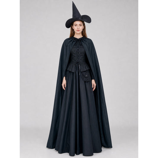 Witch Costume with Cloak and Pointed Hat
