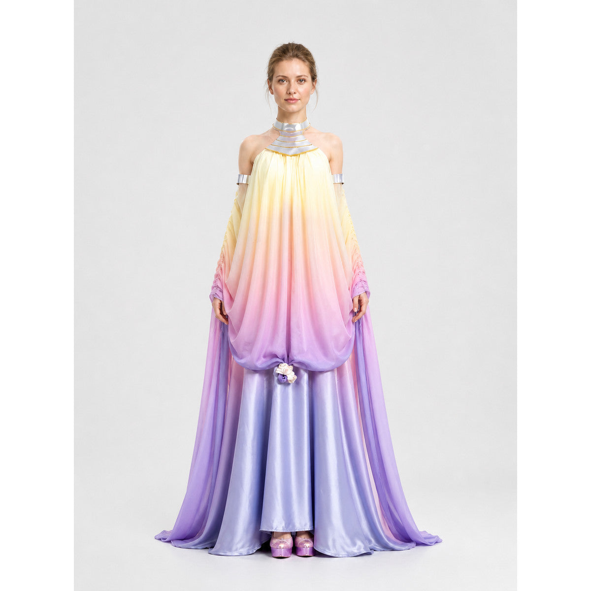 Star Wars Padmé Amidala Cosplay Costume, Long Dress on-model view