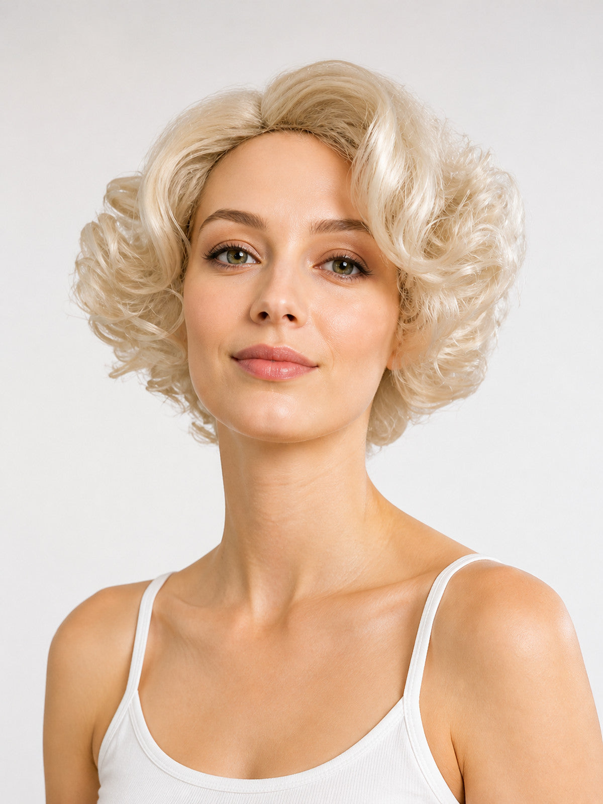 Gold-Tone Short Curly Carnival Wig main product view