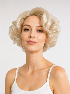 Gold-Tone Short Curly Carnival Wig