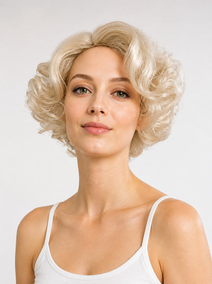 Gold-Tone Short Curly Carnival Wig main product view