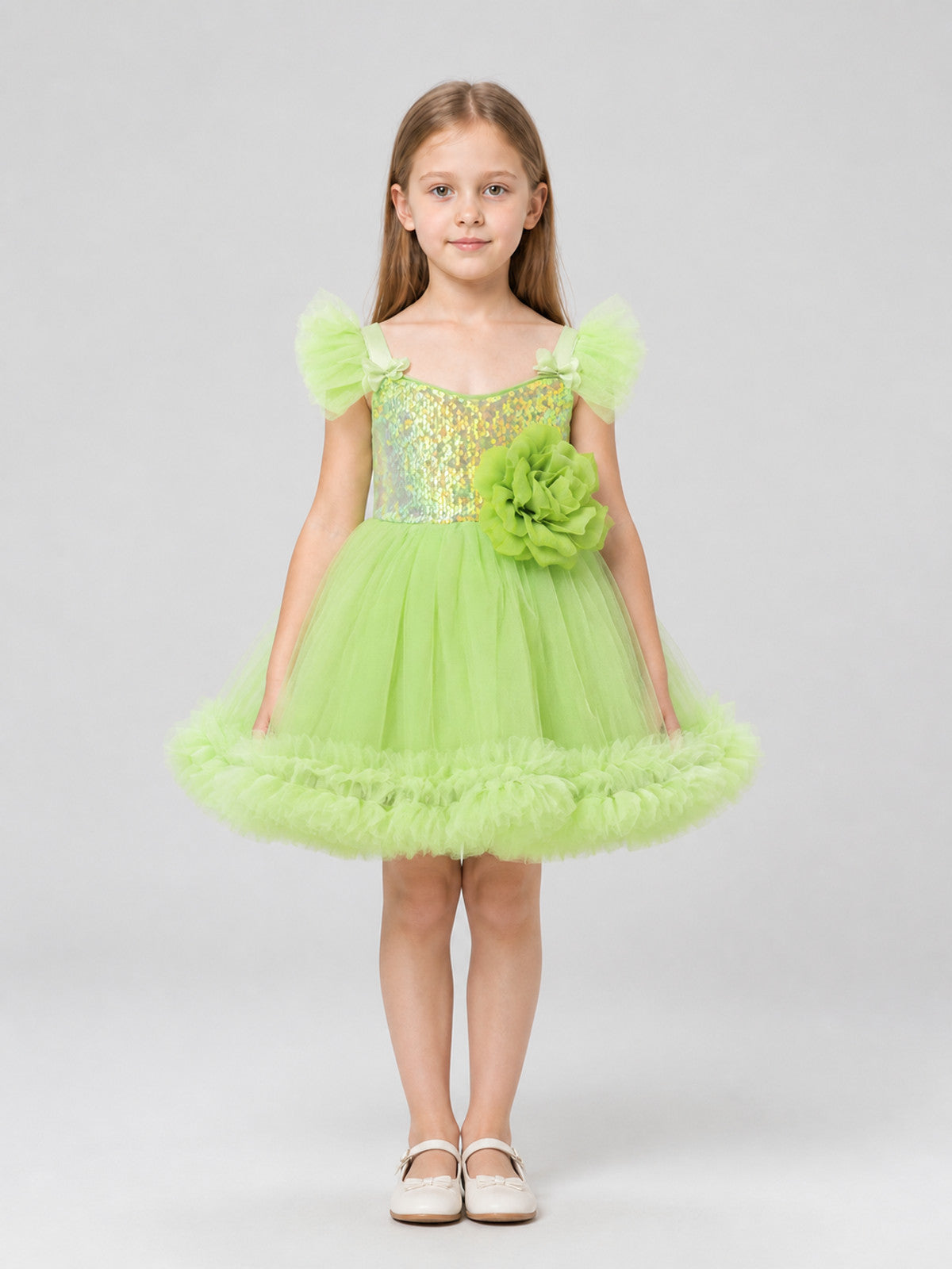 Sequin Princess Dress with Full Skirt for Birthday Celebrations