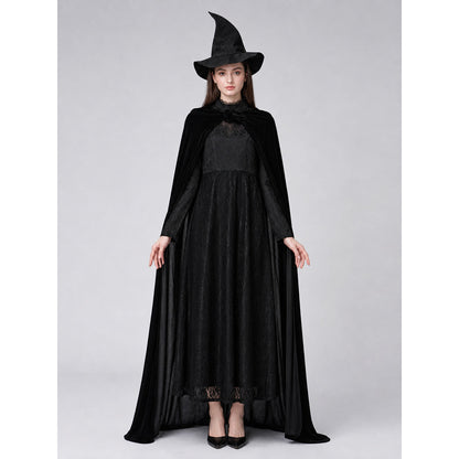 Witch Costume for Cosplay: Dress, Hat, and Cape
