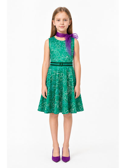 Inside Out 2 Cosplay Costume: Dress with Scarf for Children main product view