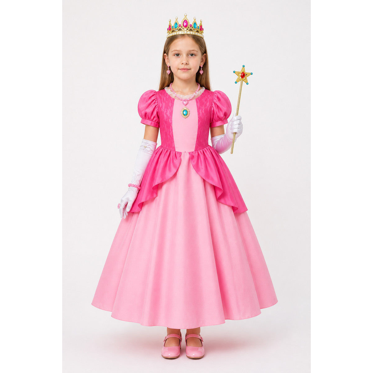 Princess Costume with Crown and Magic Wand main product view