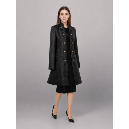 Black carnival cloak with jacquard pattern