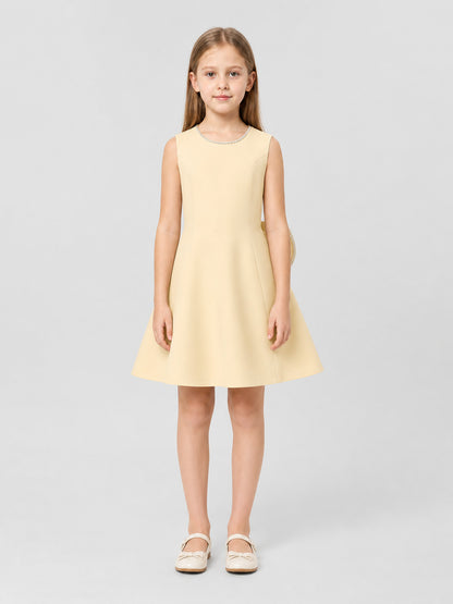 Girls' A-Line Dress with Pearl Trim on-model view