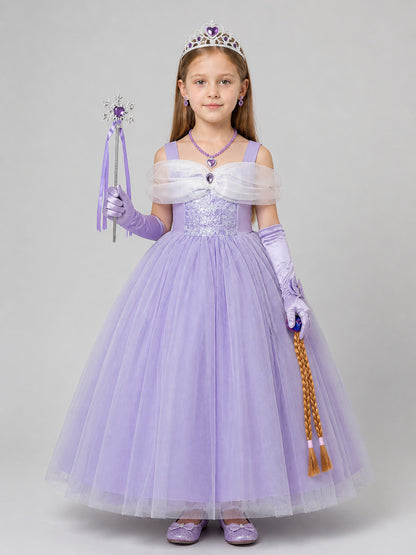 Cinderella Princess Dress with Crown and Accessories on-model view