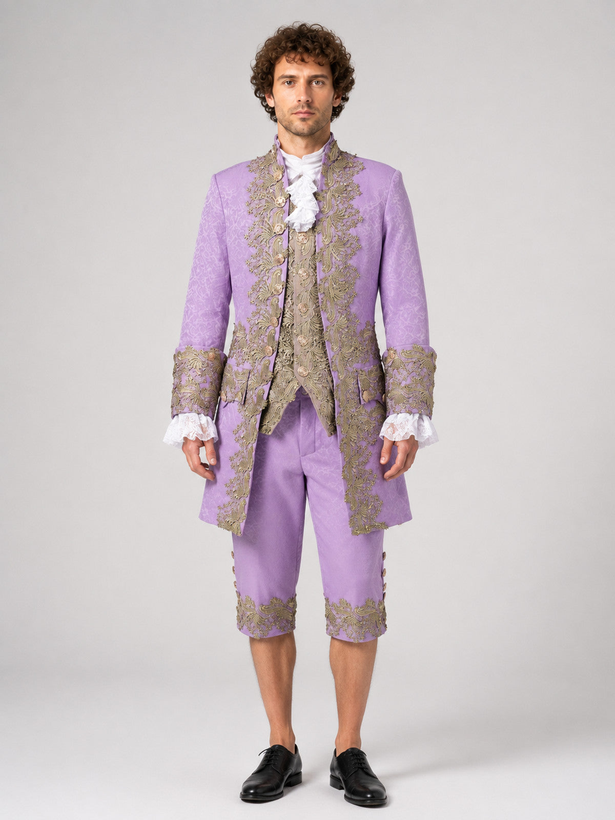 Purple Historical-Style Cosplay Costume on-model view