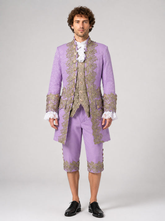 Purple Historical-Style Cosplay Costume on-model view