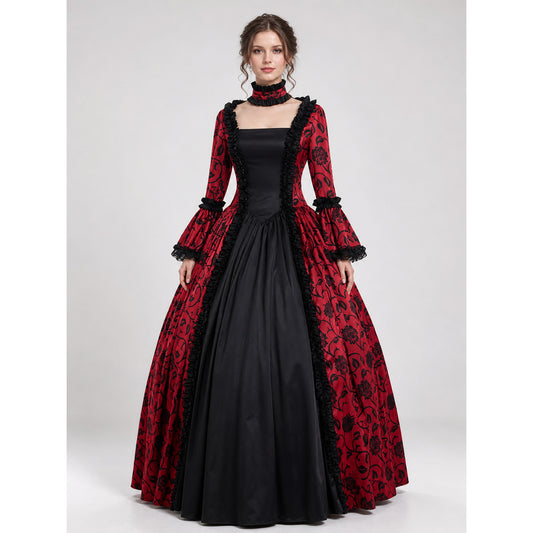 Victorian-Style Gothic Dress with Ruffles