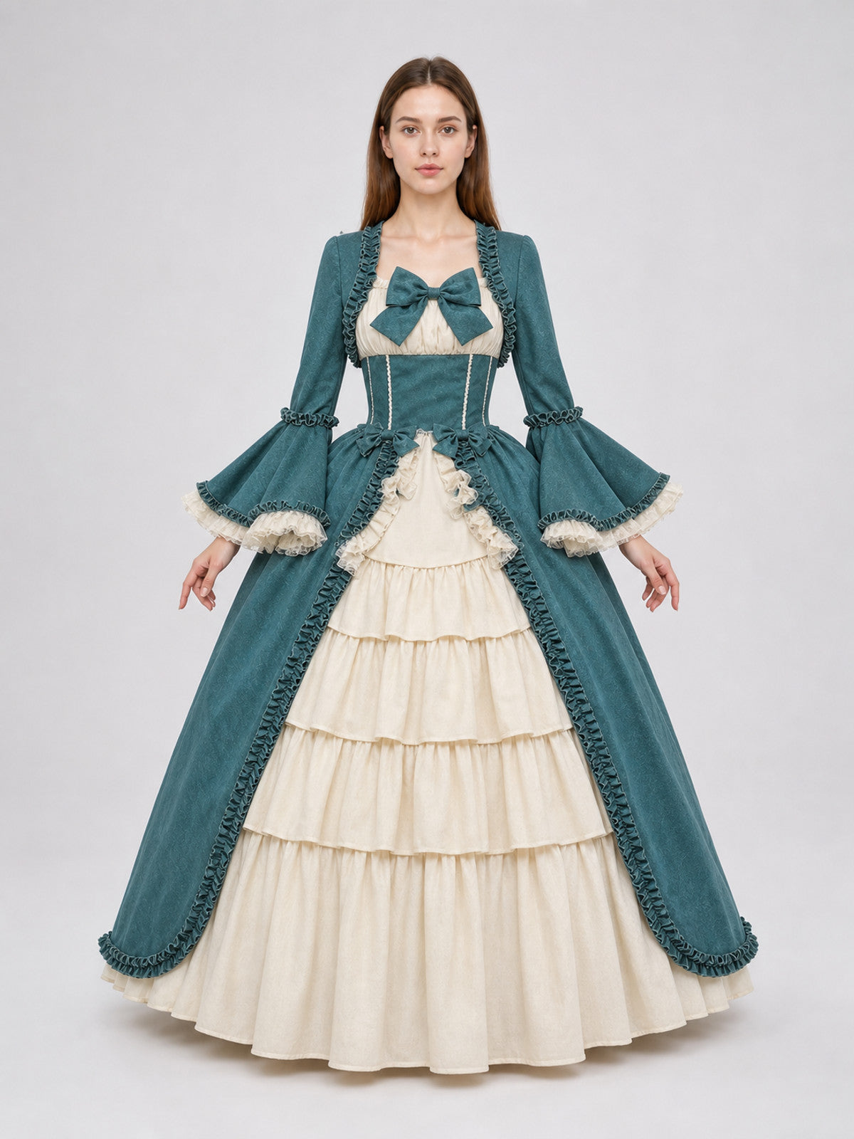 Gothic Victorian-Style Dress with Bow front view
