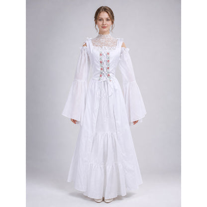 White Palace-Style Cosplay Costume with Corset Bodice on-model view