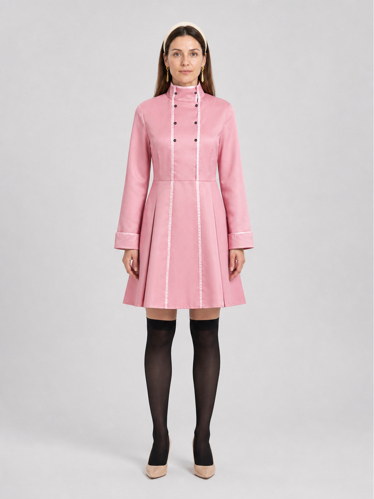Blair Cosplay Costume: Pink Dress and Accessories on-model view