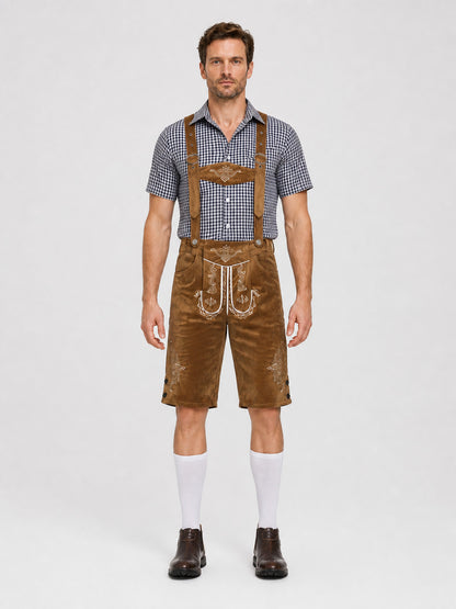 German National Costume: Shirt and Suspender Shorts on-model view