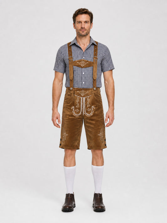 German National Costume: Shirt and Suspender Shorts on-model view