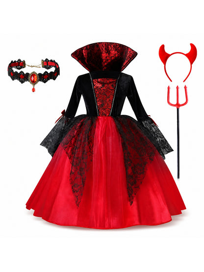 2025 Girls Cosplay Vampire Halloween Dress For Kids Ghost Bride Gothic Costume main product view