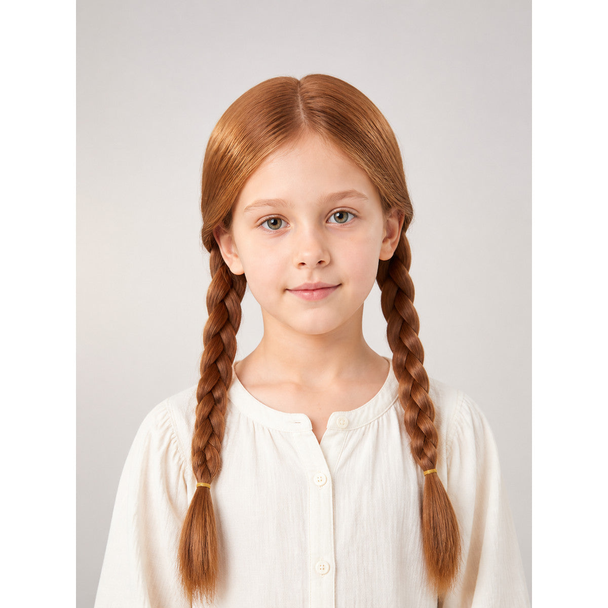 Brown Carnival Wig with Two Braids for Halloween main product view