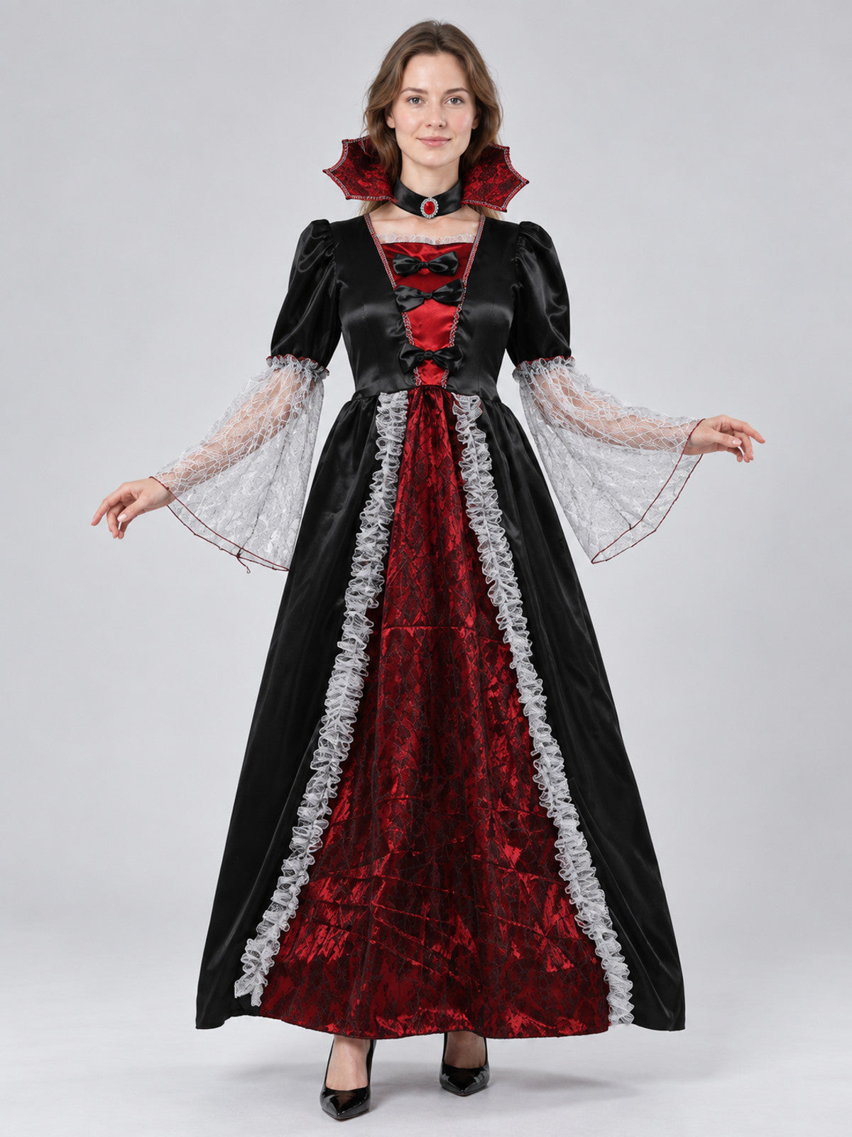 Halloween Carnival Costume with Dress and Collar