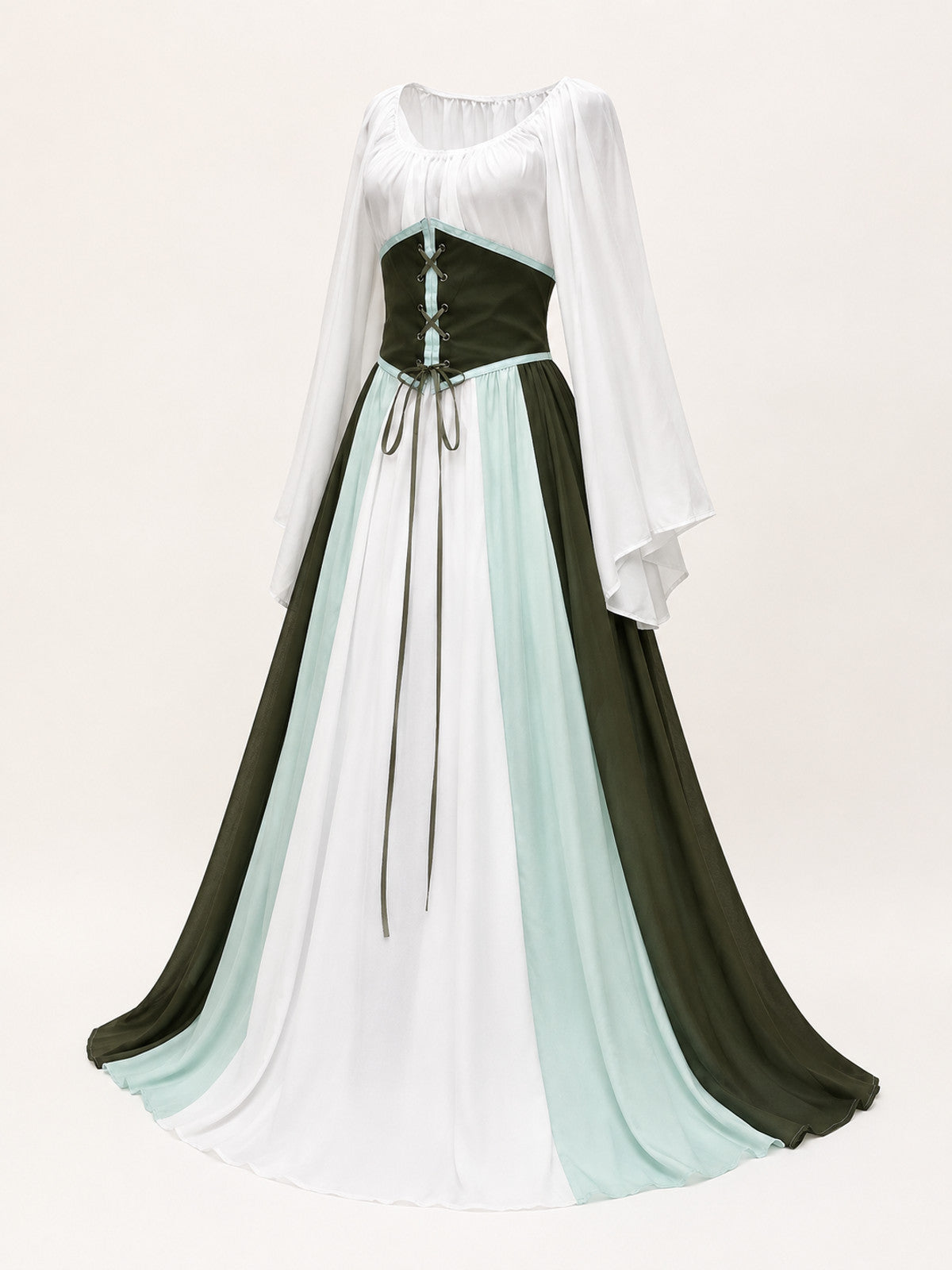 Long Renaissance-Style Cosplay Dress with Belt main product view
