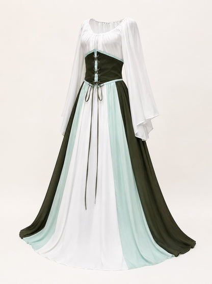 Long Renaissance-Style Cosplay Dress with Belt main product view