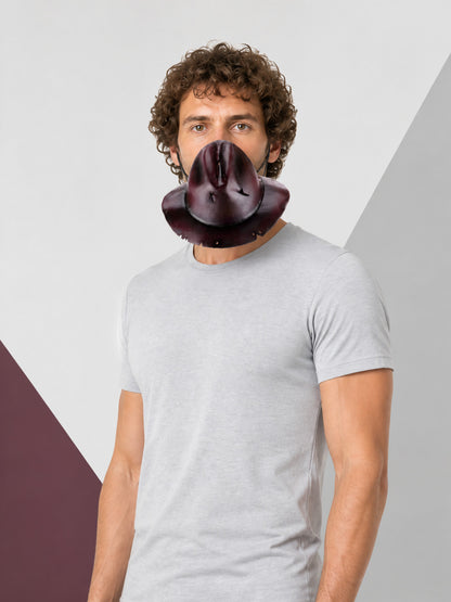 Dark Brown Cosplay Mask with Black Texture