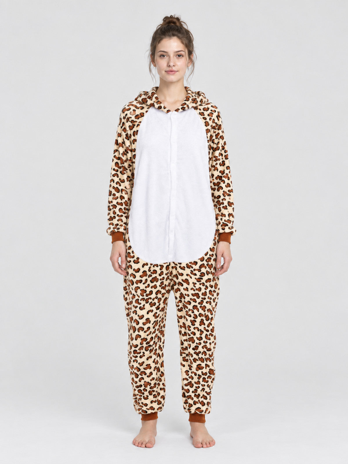 Leopard Print Hooded Kigurumi Pajama