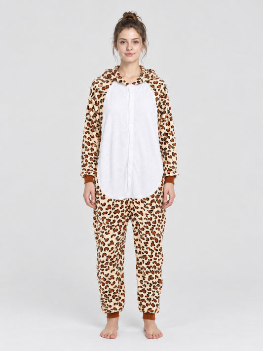 Leopard Print Hooded Kigurumi Pajama
