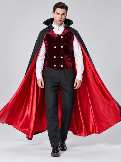 Adult vampire costume with cape and vest