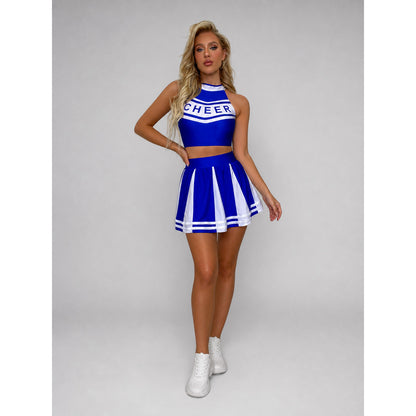 Cheerleading-Style Performance Costume, Blue and White