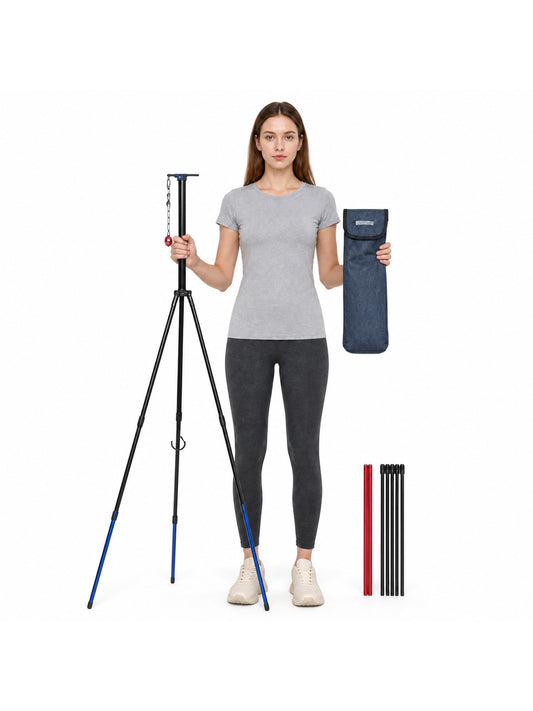 Foldable Tripod Stand Set - 4pcs: Tripod, Storage Bag, Rod and Chain