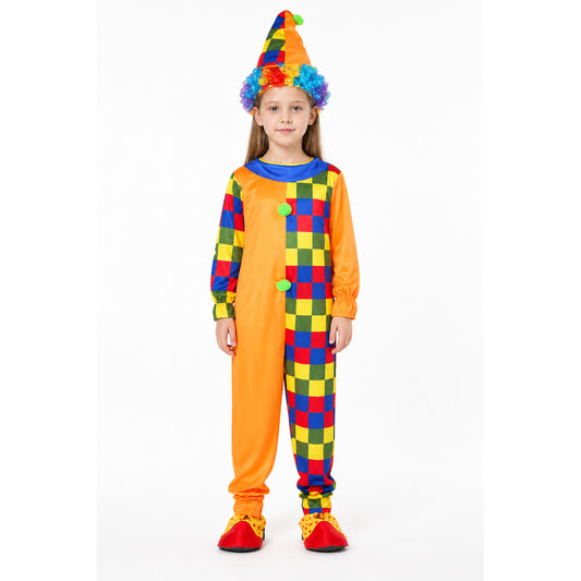 Clown Jumpsuit with Pointed Hat for Masquerade main product view